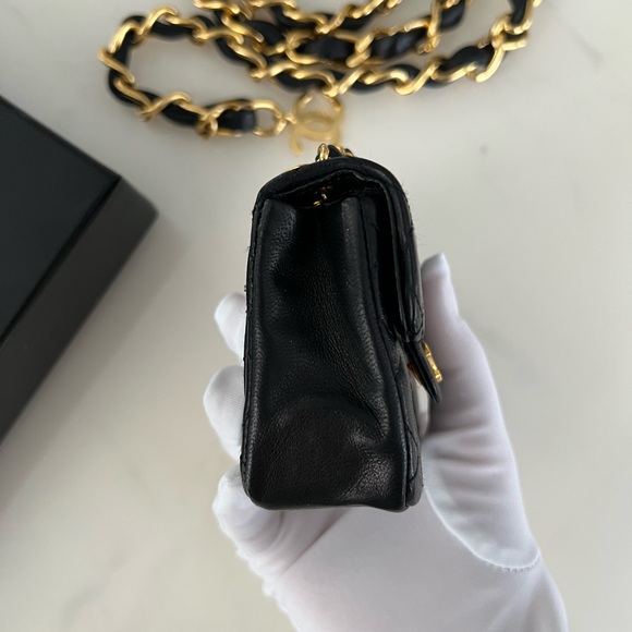 Chanel Mini Matelasse Coco Mark Chain Belt Waist Bag / Vintage 1990s - Picture 5 of 14